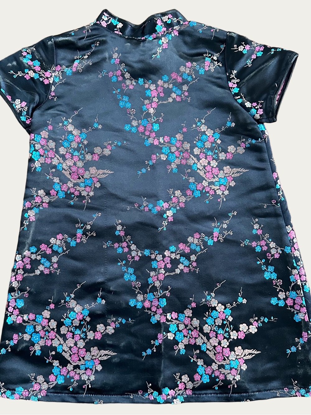 H&M Black Floral Satin Cheongsam Dress 1.5-2 Years Old